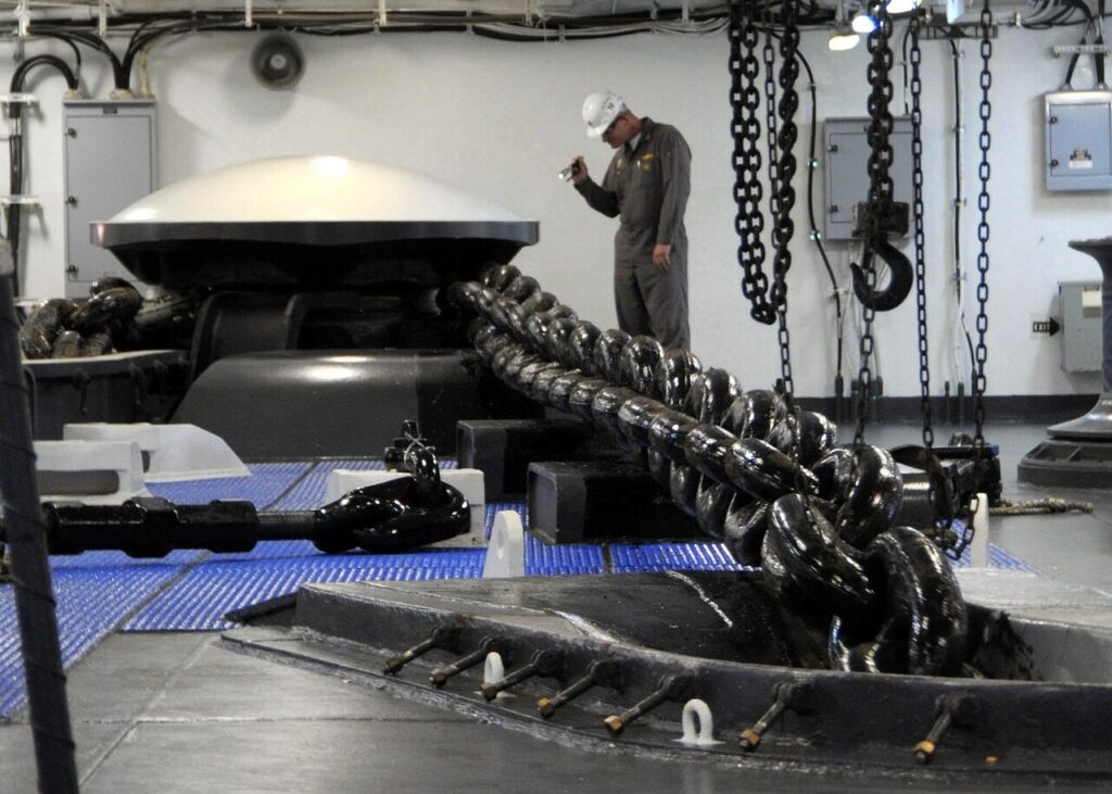 anchor, ship, man, inspecting, inspection, navy, chain, large, close-up, macro, inspection, inspection, inspection, inspection, inspection